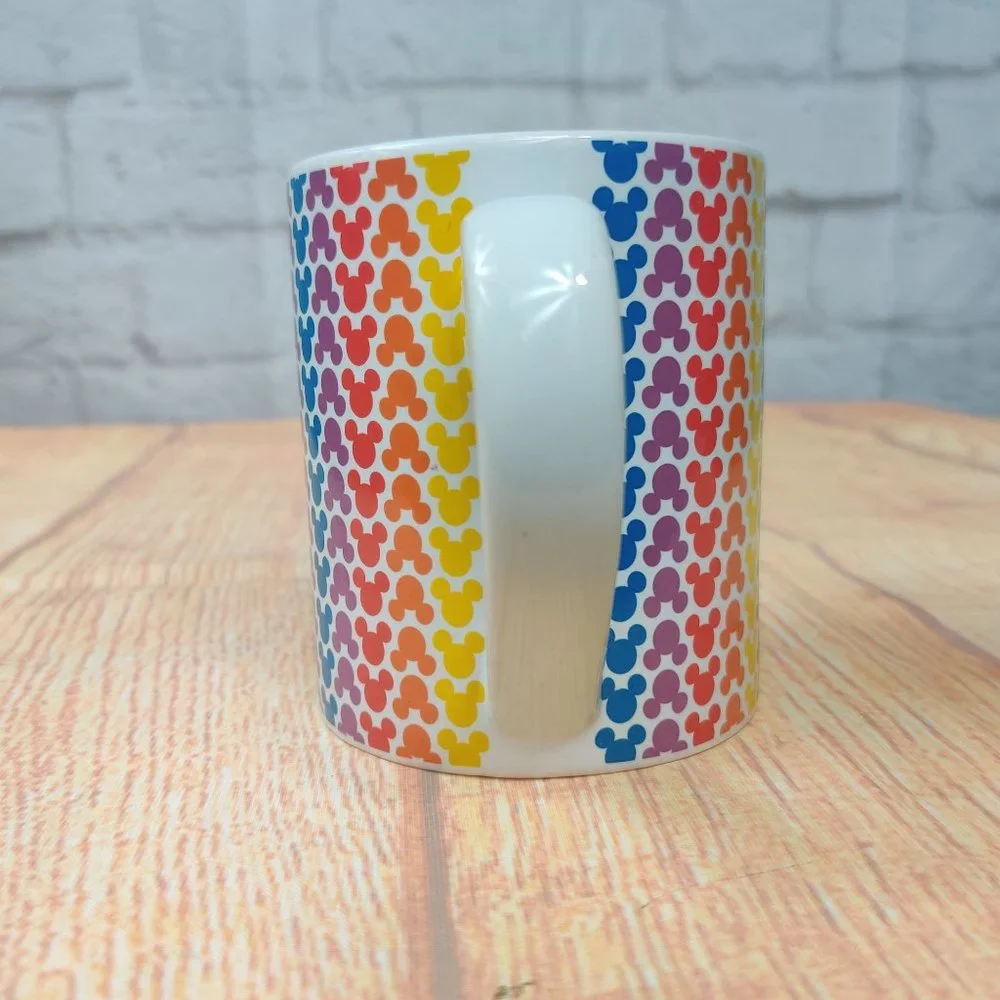 Rainbow Disney collection Mickey Mouse ears coffee mug cup pride love ally 14 oz - Picture 2 of 6